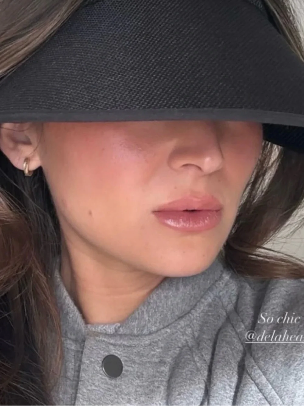 NEW De La Heart Elegant Black Wide-Brim Visor Hat - Women’s Sun Visor